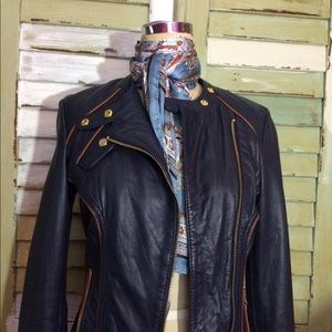 Michael Kors blue leather jacket LIMITED EDITION